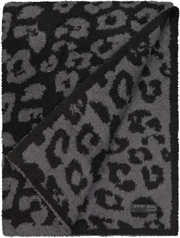 Leopard Print Plush Throw Blanket — Soft Microfiber Knit