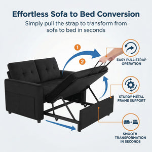 Convertible Sleeper Sofa Futon with Adjustable Backrest
