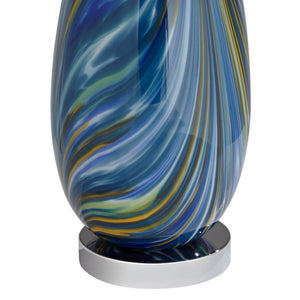 Coastal Art Glass Table Lamps Set of 2