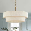 Woven Rattan Boho Chandelier Pendant Light – 6-Light Dimmable, Adjustable, UL Listed