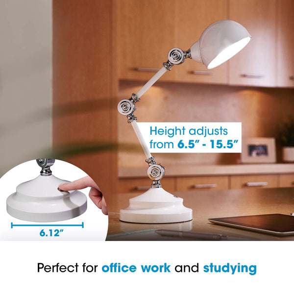Adjustable LED Desk Lamp with USB Charging Port