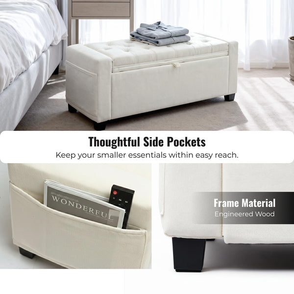 Storage Ottoman Bench with Hidden Storage