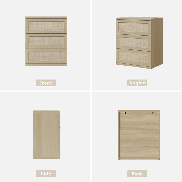 Rattan Dresser with Drawers – Modular Chest of Drawers for Bedroom