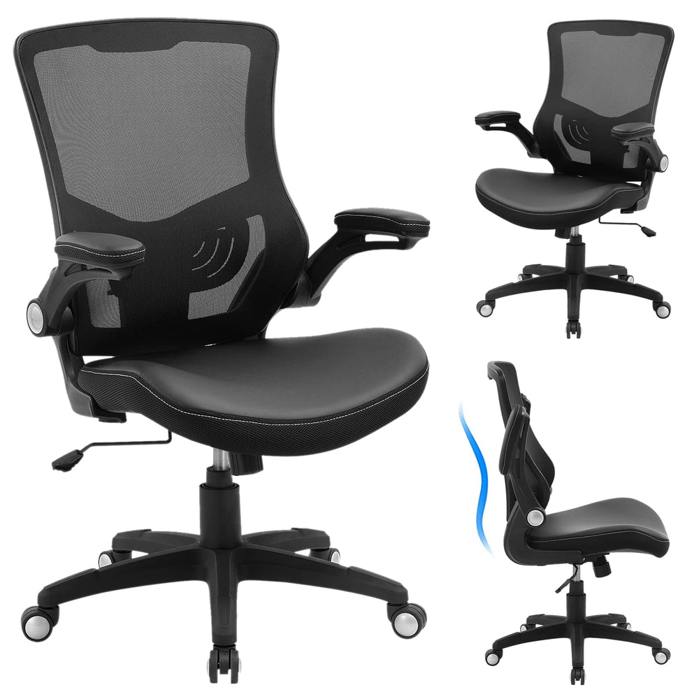 Ergonomic Mesh Office Chair with Lumbar Support & Flip-Up Arms