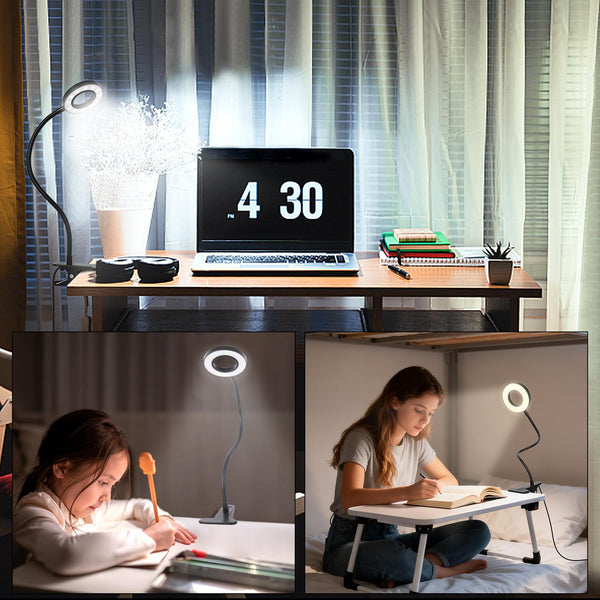 Clip-On Desk Lamp with Dimmable LED