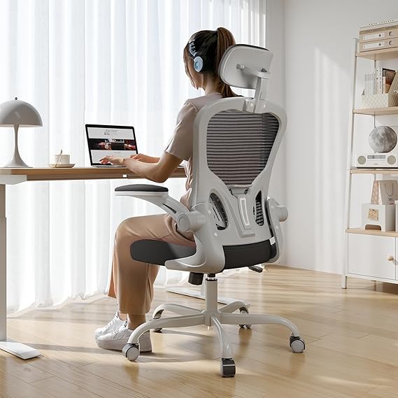 Ergonomic High Back Mesh Office Chair with Flip-Up Armrests – 330 lbs Capacity
