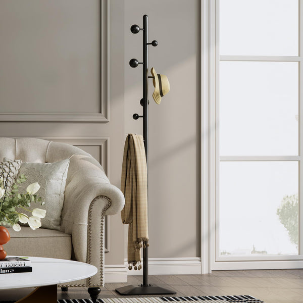 Metal Coat Rack Freestanding with 7 Hooks