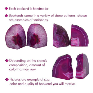 Agate Geode Bookends – Pink Silver Electroplated