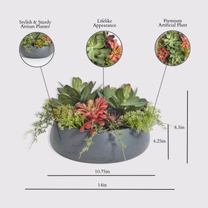 Faux Succulent Arrangement with Planter Pot