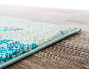 Coastal Marine Area Rug – Light Blue, Multiple Sizes