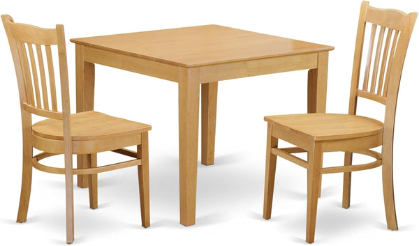 Square Dining Table Set with Chairs – Solid Wood, 3 & 5 Piece