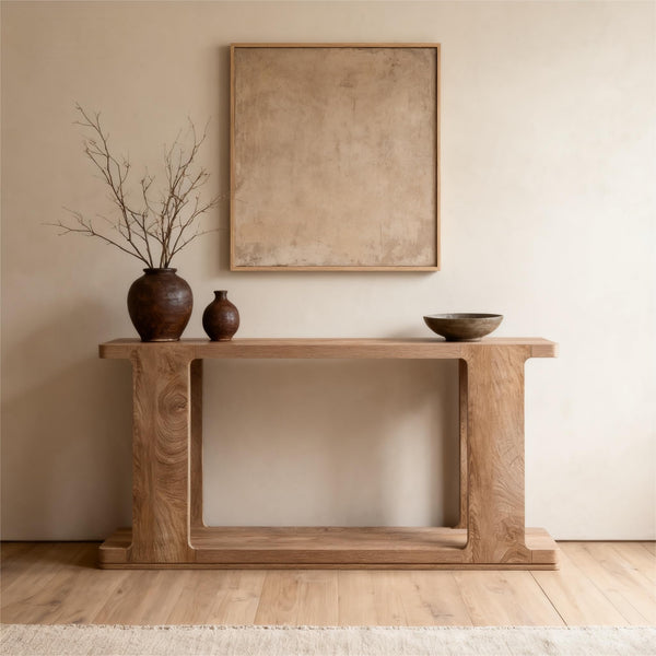 63-Inch Modern Console Table with 2-Tier Storage