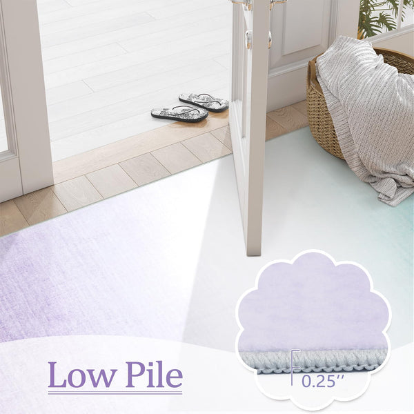 Purple Gradient Area Rug – Non-Slip Washable Indoor Rug