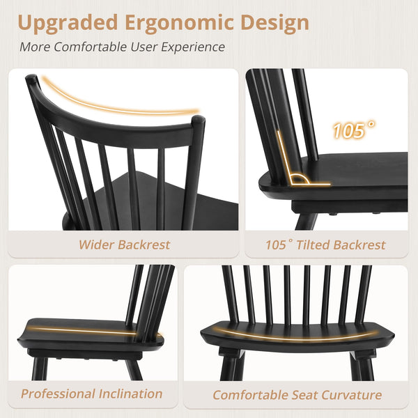 Farmhouse Spindle Back Dining Chairs – Set of 2, 4, 6, or 8