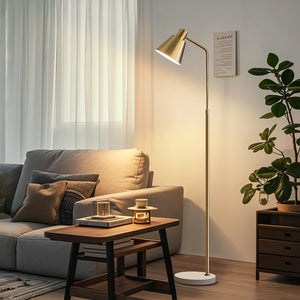 Gold Brass Adjustable LED Floor Lamp