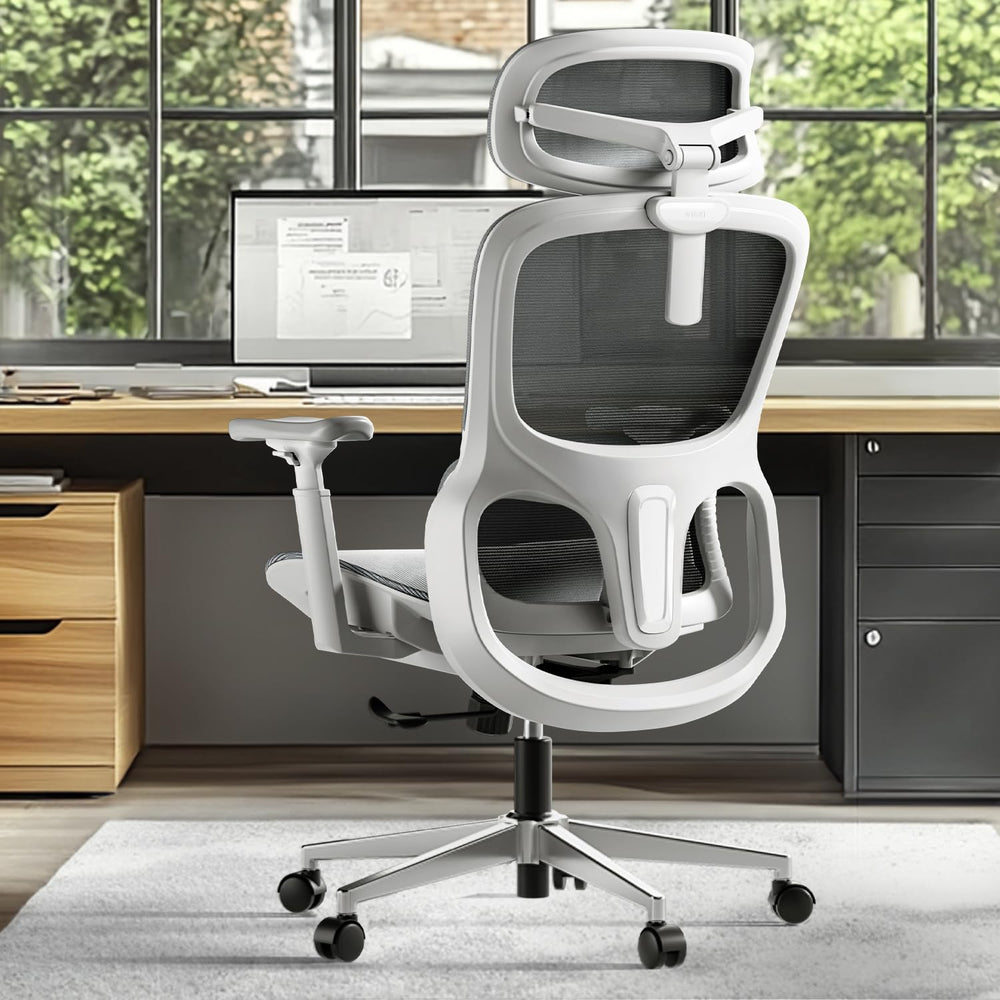 Ergonomic Mesh Office Chair with 3D Lumbar, 360° Armrests & 135° Tilt