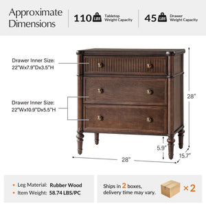 Fluted End Table with Charging Station & Wood Drawers