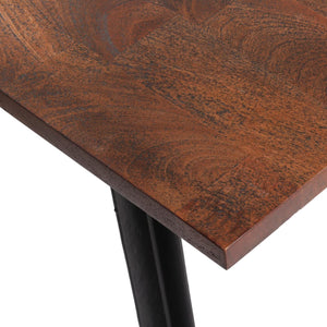 Modern Industrial Dining Bench – Mango Wood & Iron