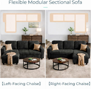 L-Shaped Sleeper Sectional Sofa with Storage Chaise