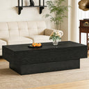 55" Large Farmhouse Rectangle Coffee Table with Thick Block Base