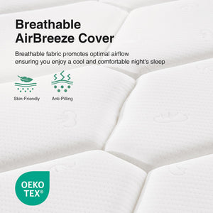 Twin XL Hybrid Mattress – 8 Inch Foam & Spring, Medium Firm, Pillow Top