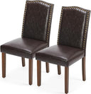 Dining Chairs Set with Wooden Legs & Padded Seat