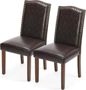 Dining Chairs Set with Wooden Legs & Padded Seat