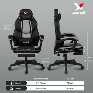 Big & Tall Gaming Chair with Footrest, 400 lbs