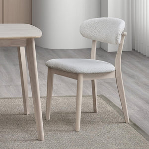 Mid-Century Modern Upholstered Wood Dining Chair — Set of 2