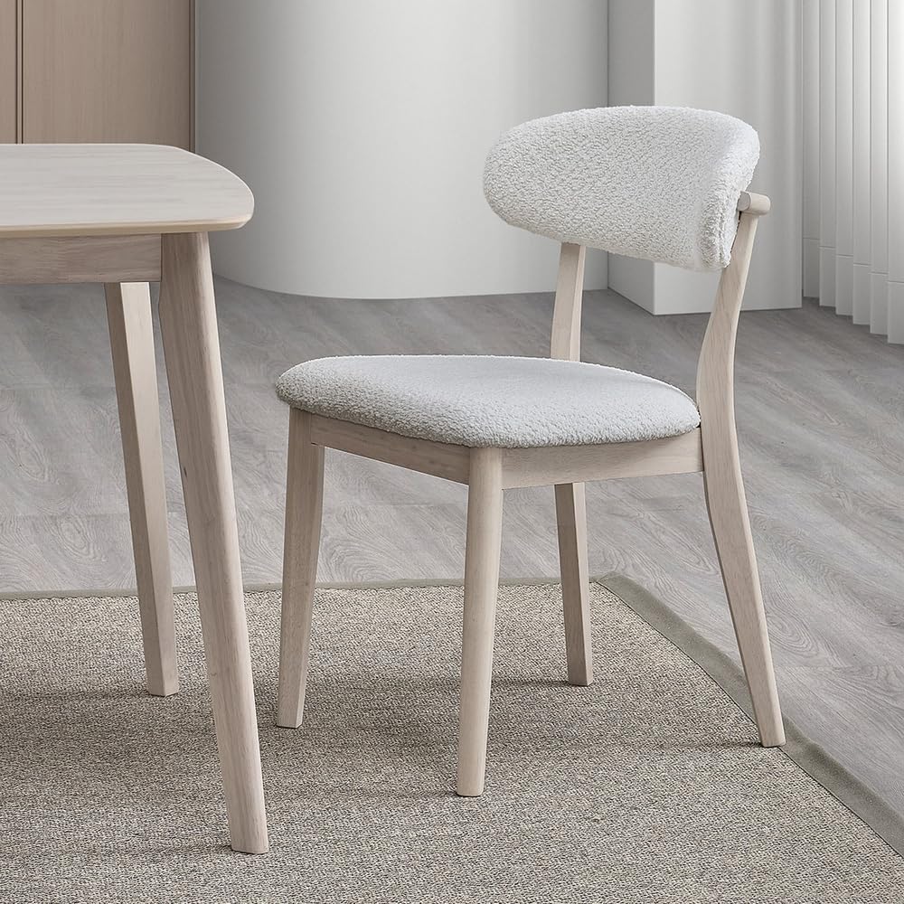 Mid-Century Modern Upholstered Dining Chairs, Set of 2