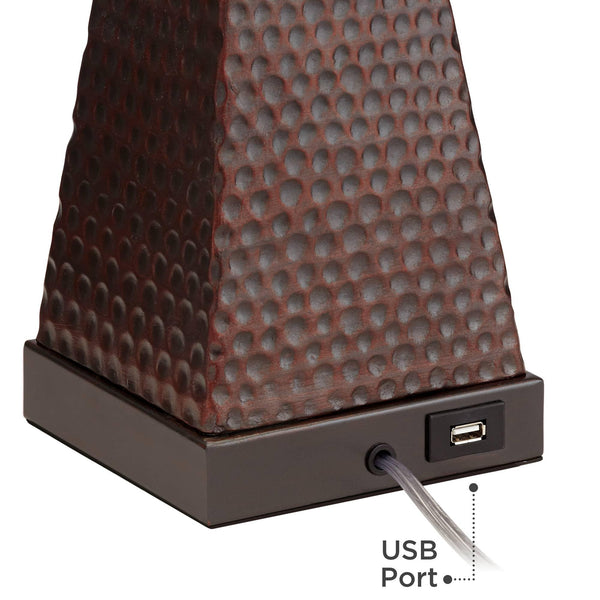 Industrial Farmhouse Table Lamps Set of 2 with USB Port
