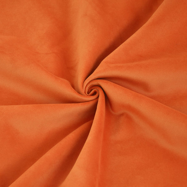 Square Ottoman Footstool with Removable Cover – Hemp Velvet, Orange