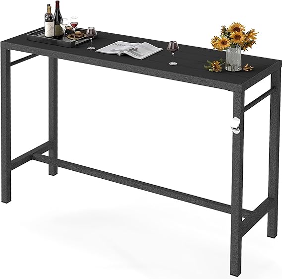 Outdoor Bar Table – Counter Height Pub Table with Bottle Opener