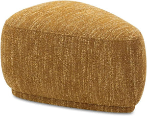 Rounded Triangle Cocktail Ottoman – Mustard Yellow Tweed