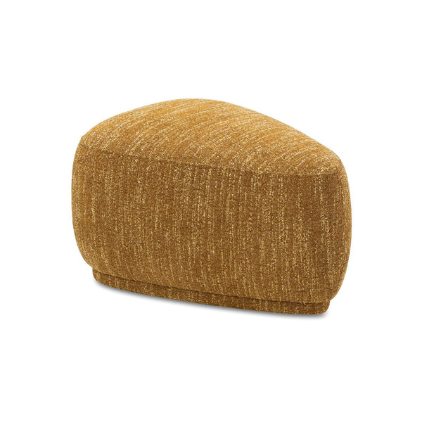 Rounded Triangle Cocktail Ottoman – Mustard Yellow Tweed