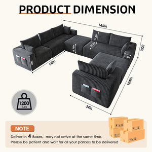 146" Modular Sectional Cloud Couch