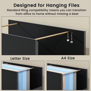 60" Storage Cabinet with File Drawer & Built-in Outlet
