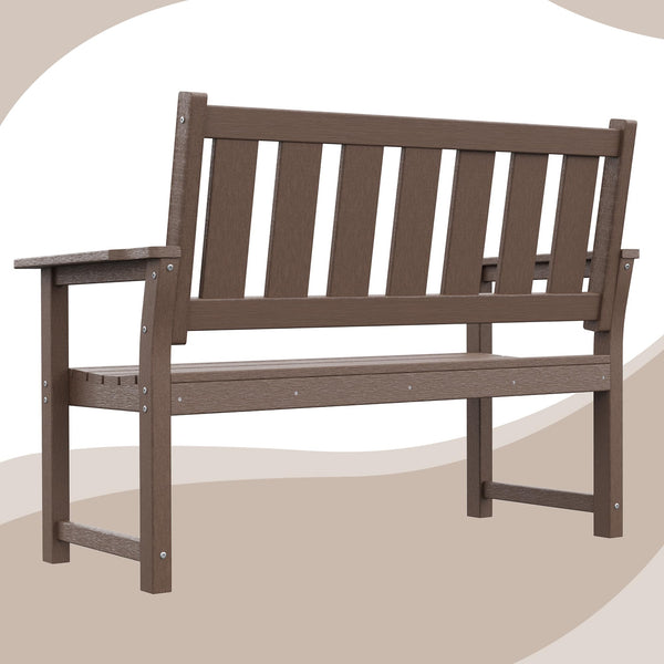 HDPE Outdoor Garden Bench – 2-Person Weatherproof Patio Bench