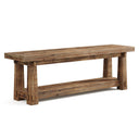 55" Solid Wood Entryway Bench with Shoe Storage