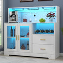 Bar Cabinet with LED Light & Wine Rack