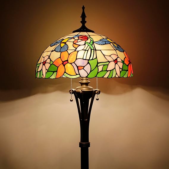 Tiffany Stained Glass Floor Lamp, 16"W x 70"H