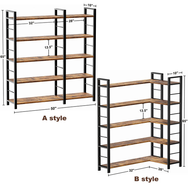 LED Bookshelf with L-Shaped Option – 5 & 6-Tier
