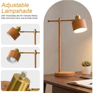 Mid-Century Adjustable Desk Lamp with LED Bulb