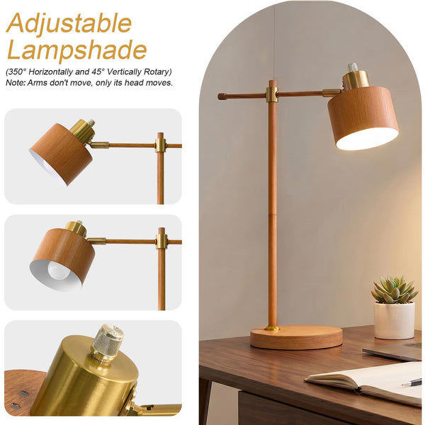 Mid-Century Adjustable Desk Lamp with LED Bulb