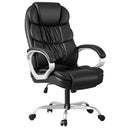 High-Back PU Leather Executive Office Chair with Lumbar Support & Padded Armrests