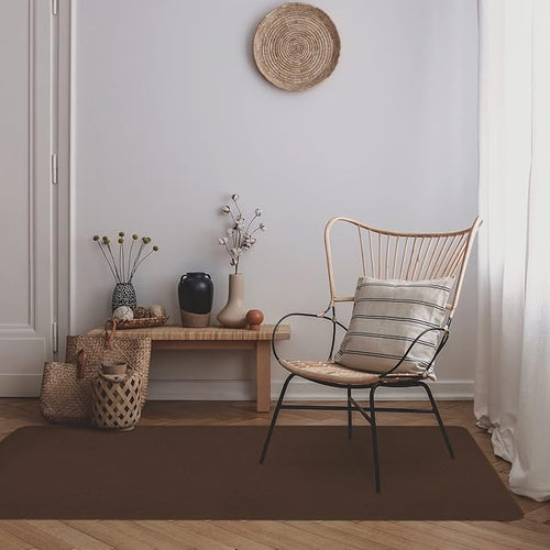 Skid-Resistant Indoor Area Rug – Chocolate Brown