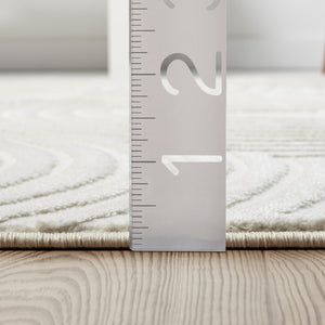 Neutral Cream Area Rug – Half-Moon Design
