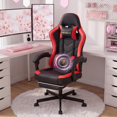 Ergonomic Gaming Chair with Footrest & Lumbar Support