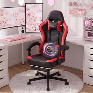 Ergonomic Gaming Chair with Footrest & Lumbar Support