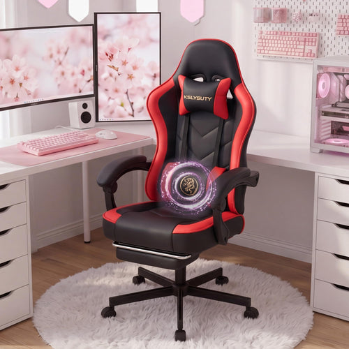 Ergonomic Gaming Chair with Footrest & Lumbar Support